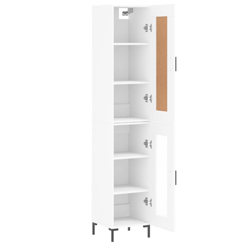 Highboard White 34.5x34x180 cm Engineered Wood