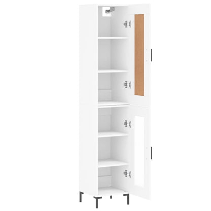 Highboard White 34.5x34x180 cm Engineered Wood