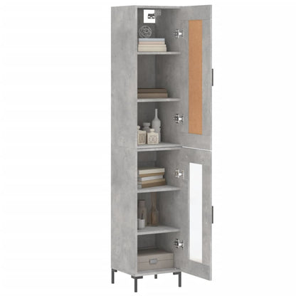 Highboard Concrete Grey 34,5x34x180 cm Engineered Wood