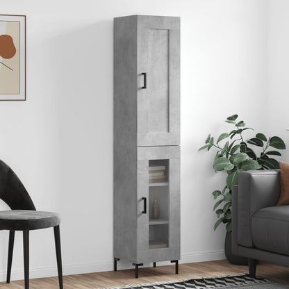 Highboard Concrete Grey 34,5x34x180 cm Engineered Wood