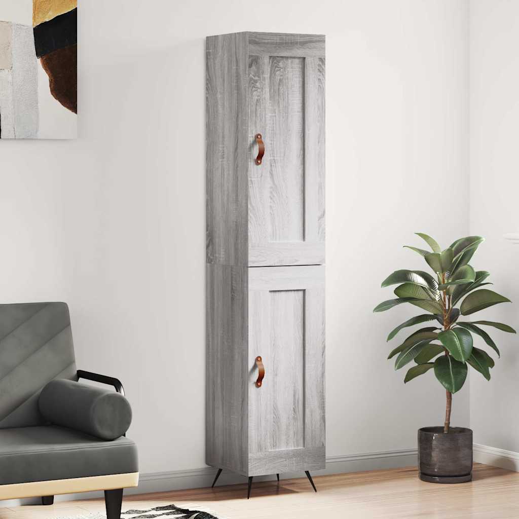 Highboard Grey Sonoma 34,5x34x180 cm Engineered Wood