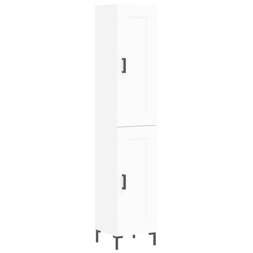 Highboard White 34.5x34x180 cm Engineered Wood