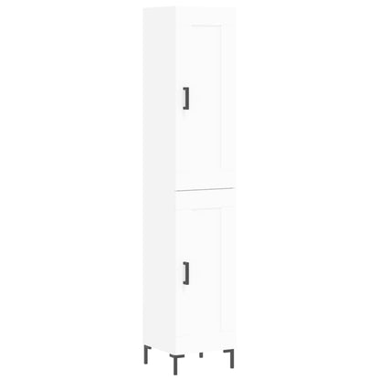 Highboard White 34.5x34x180 cm Engineered Wood