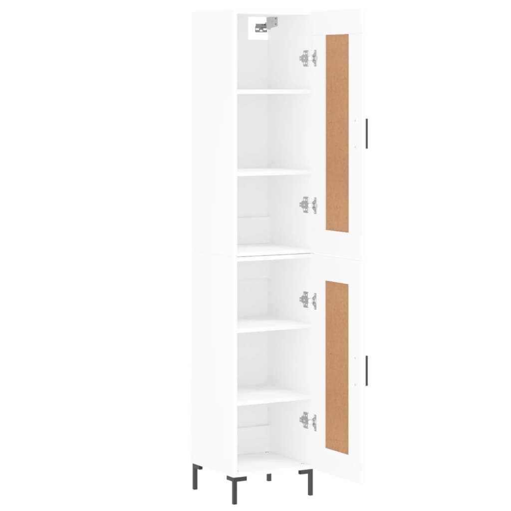 Highboard White 34.5x34x180 cm Engineered Wood
