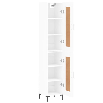 Highboard White 34.5x34x180 cm Engineered Wood