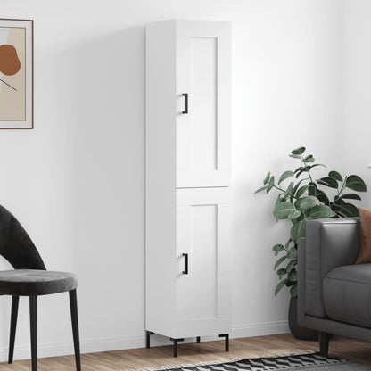 Highboard White 34.5x34x180 cm Engineered Wood