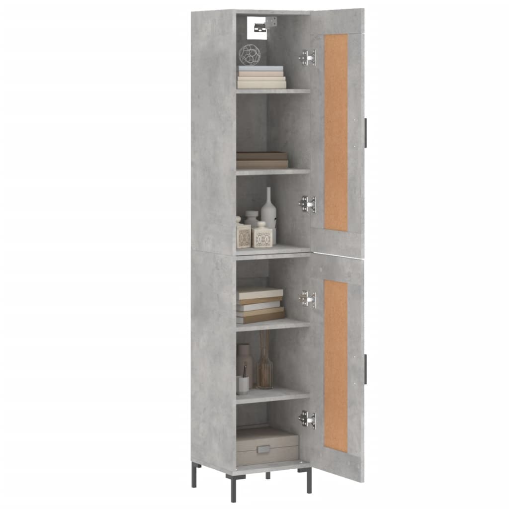 Highboard Concrete Grey 34,5x34x180 cm Engineered Wood