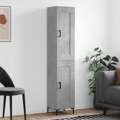 Highboard Concrete Grey 34,5x34x180 cm Engineered Wood