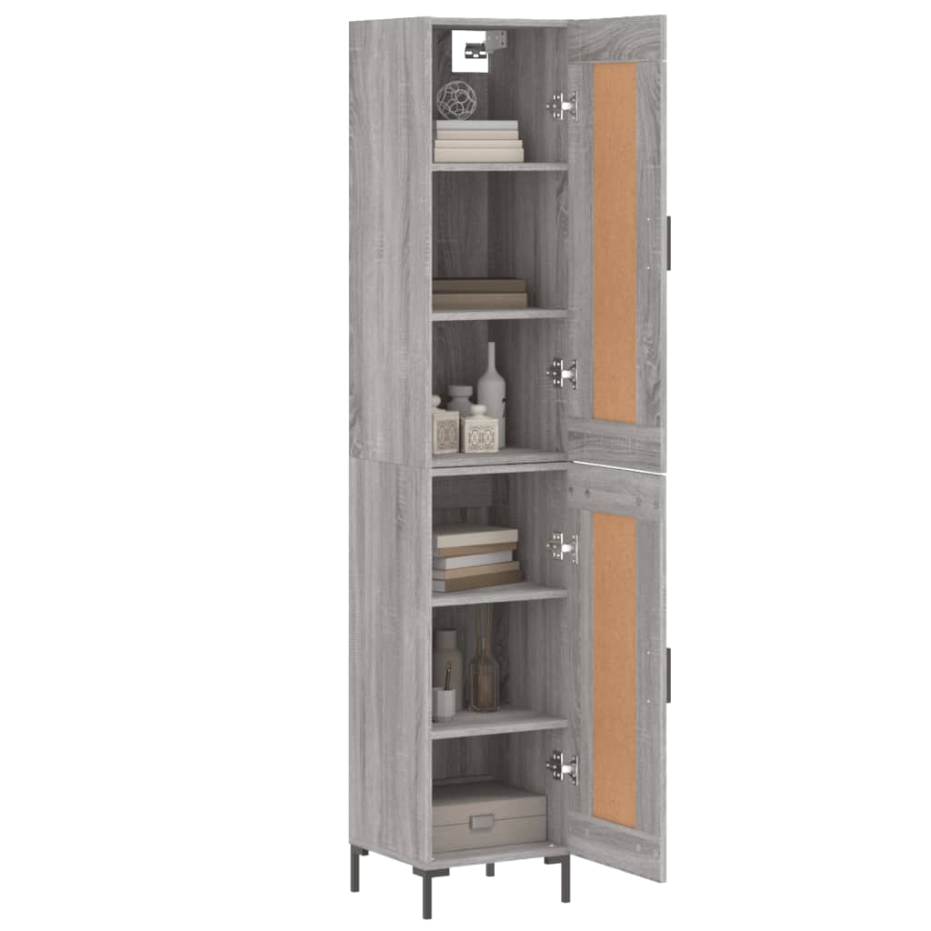 Highboard Grey Sonoma 34.5x34x180 cm Engineered Wood