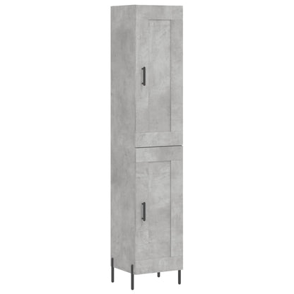 Highboard Concrete Grey 34.5x34x180 cm Engineered Wood