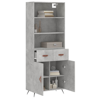 Highboard Concrete Grey 69,5x34x180 cm Engineered Wood