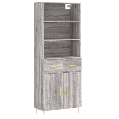 Highboard Grey Sonoma 69,5x34x180 cm Engineered Wood