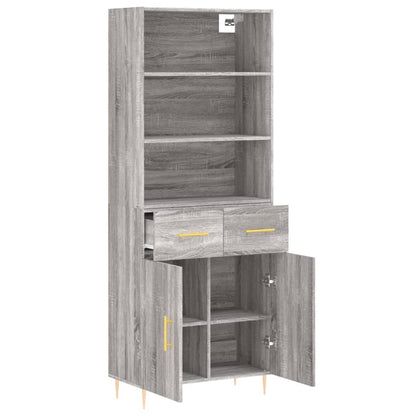 Highboard Grey Sonoma 69,5x34x180 cm Engineered Wood