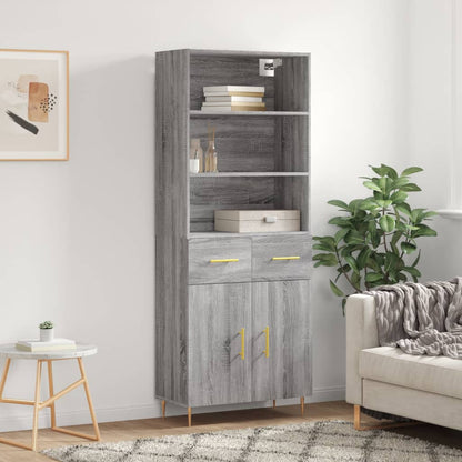 Highboard Grey Sonoma 69,5x34x180 cm Engineered Wood