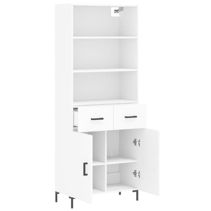 Highboard White 69,5x34x180 cm Engineered Wood