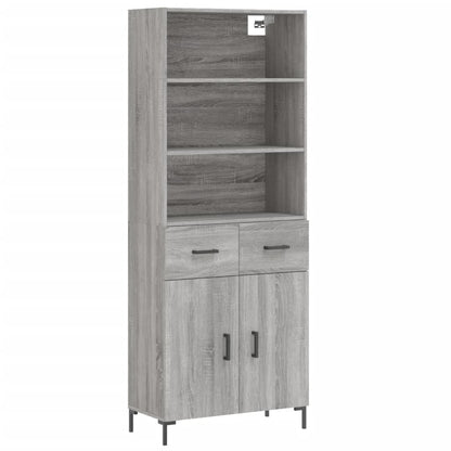 Highboard Grey Sonoma 69,5x34x180 cm Engineered Wood