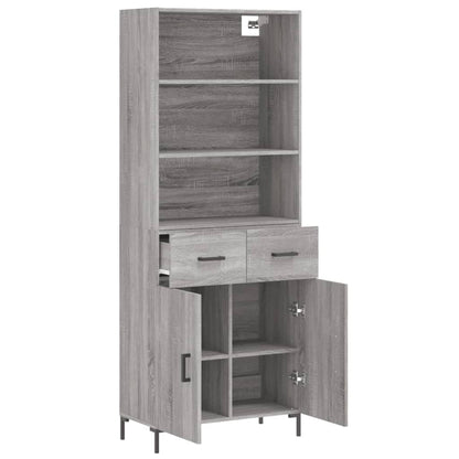 Highboard Grey Sonoma 69,5x34x180 cm Engineered Wood