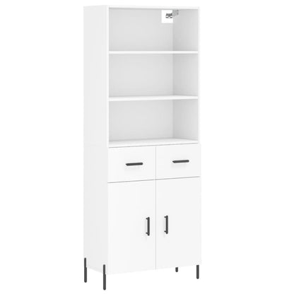 Highboard White 69,5x34x180 cm Engineered Wood