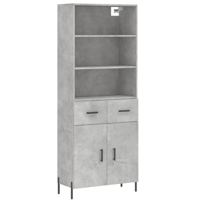 Highboard Concrete Grey 69,5x34x180 cm Engineered Wood
