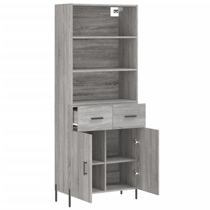 Highboard Grey Sonoma 69,5x34x180 cm Engineered Wood