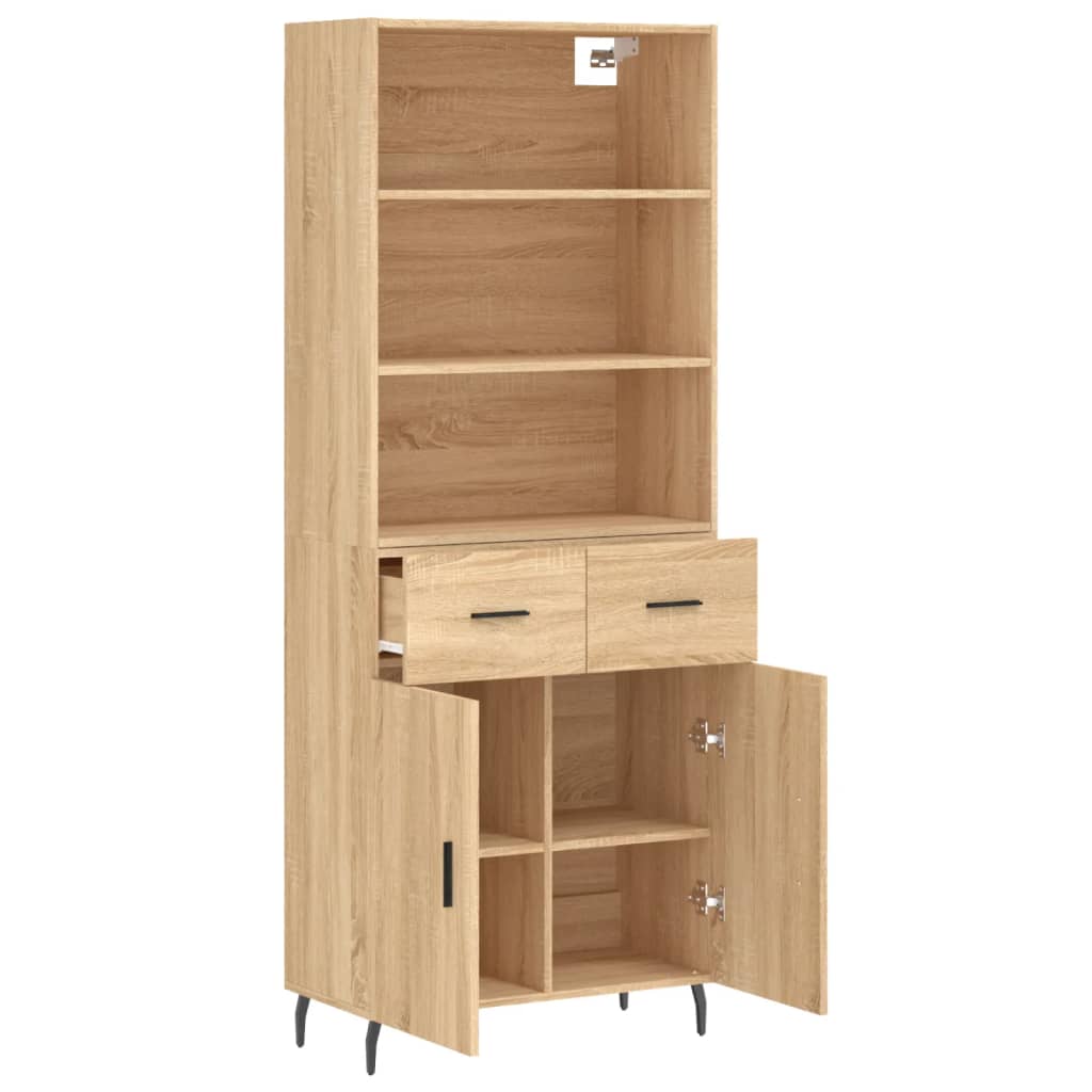 Highboard Sonoma Oak 69,5x34x180 cm Engineered Wood