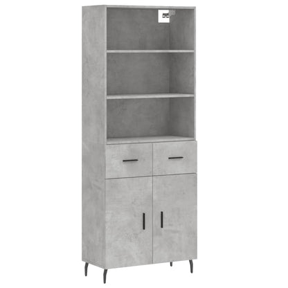 Highboard Concrete Grey 69,5x34x180 cm Engineered Wood
