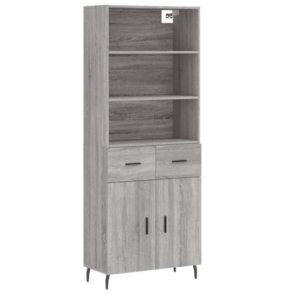 Highboard Grey Sonoma 69,5x34x180 cm Engineered Wood