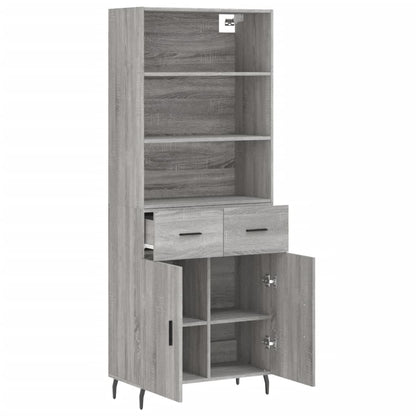 Highboard Grey Sonoma 69,5x34x180 cm Engineered Wood