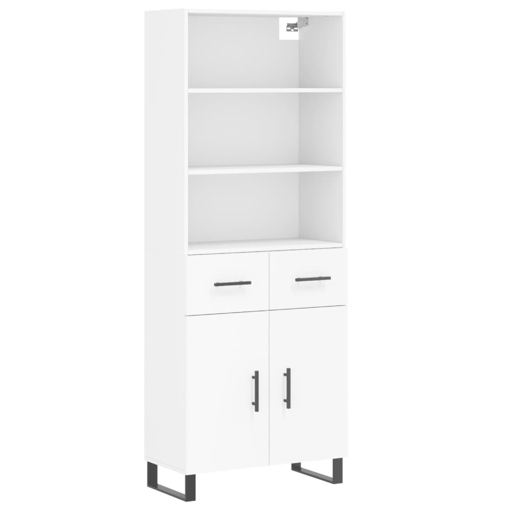 Highboard White 69.5x34x180 cm Engineered Wood