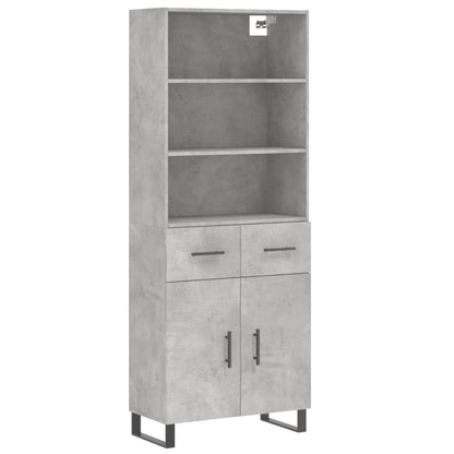 Highboard Concrete Grey 69,5x34x180 cm Engineered Wood