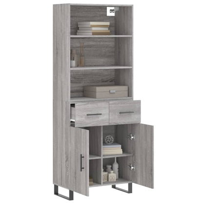 Highboard Grey Sonoma 69.5x34x180 cm Engineered Wood