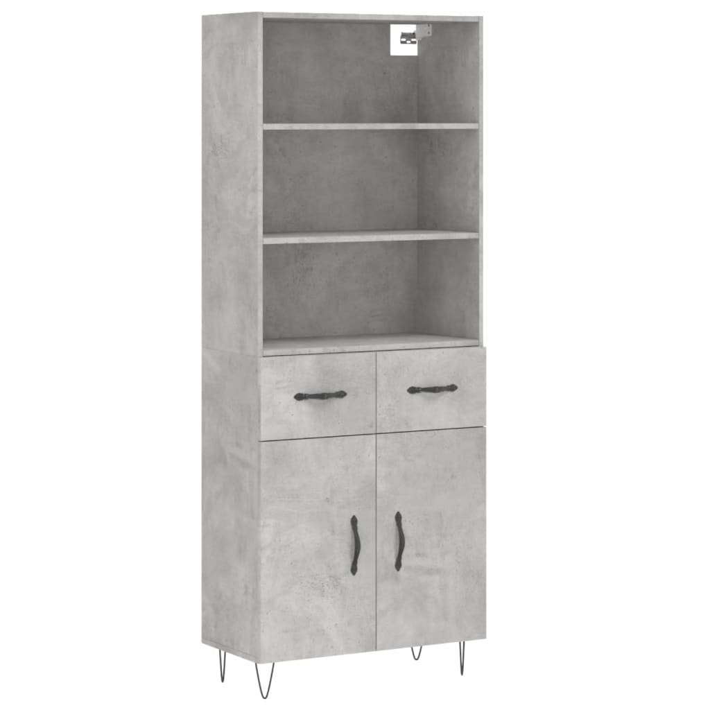 Highboard Concrete Grey 69,5x34x180 cm Engineered Wood