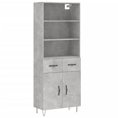 Highboard Concrete Grey 69,5x34x180 cm Engineered Wood