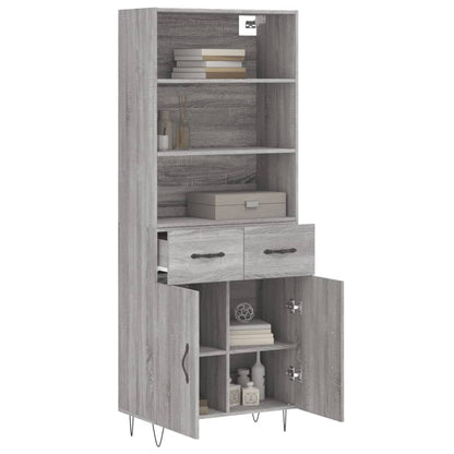 Highboard Grey Sonoma 69,5x34x180 cm Engineered Wood