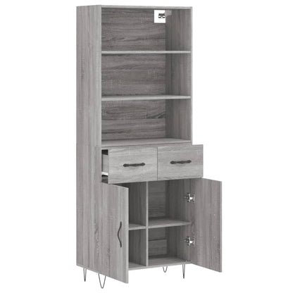 Highboard Grey Sonoma 69,5x34x180 cm Engineered Wood