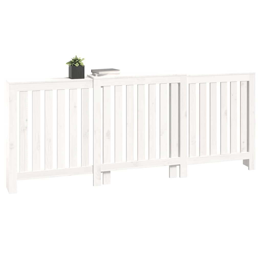 Radiator Cover White 210x21x85 cm Solid Wood Pine