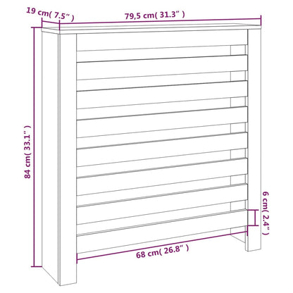 Radiator Cover 79.5x19x84 cm Solid Wood Pine