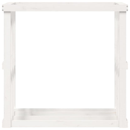 Outdoor Log Holder White 108x52x106 cm Solid Wood Pine