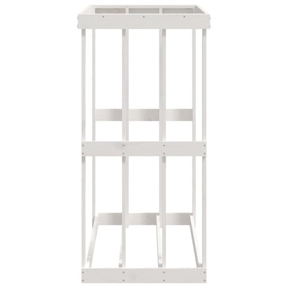Outdoor Log Holder White 108x52x106 cm Solid Wood Pine
