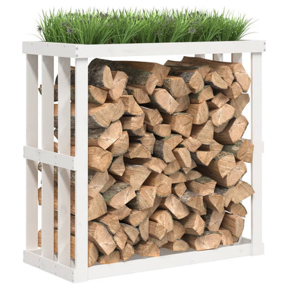 Outdoor Log Holder White 108x52x106 cm Solid Wood Pine