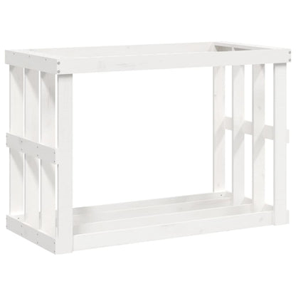 Outdoor Log Holder White 108x52x74 cm Solid Wood Pine