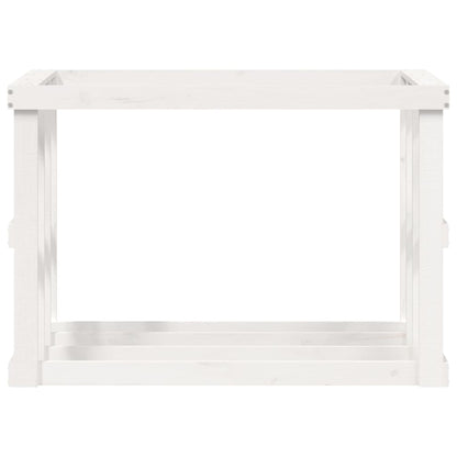 Outdoor Log Holder White 108x52x74 cm Solid Wood Pine