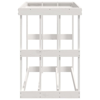 Outdoor Log Holder White 108x52x74 cm Solid Wood Pine