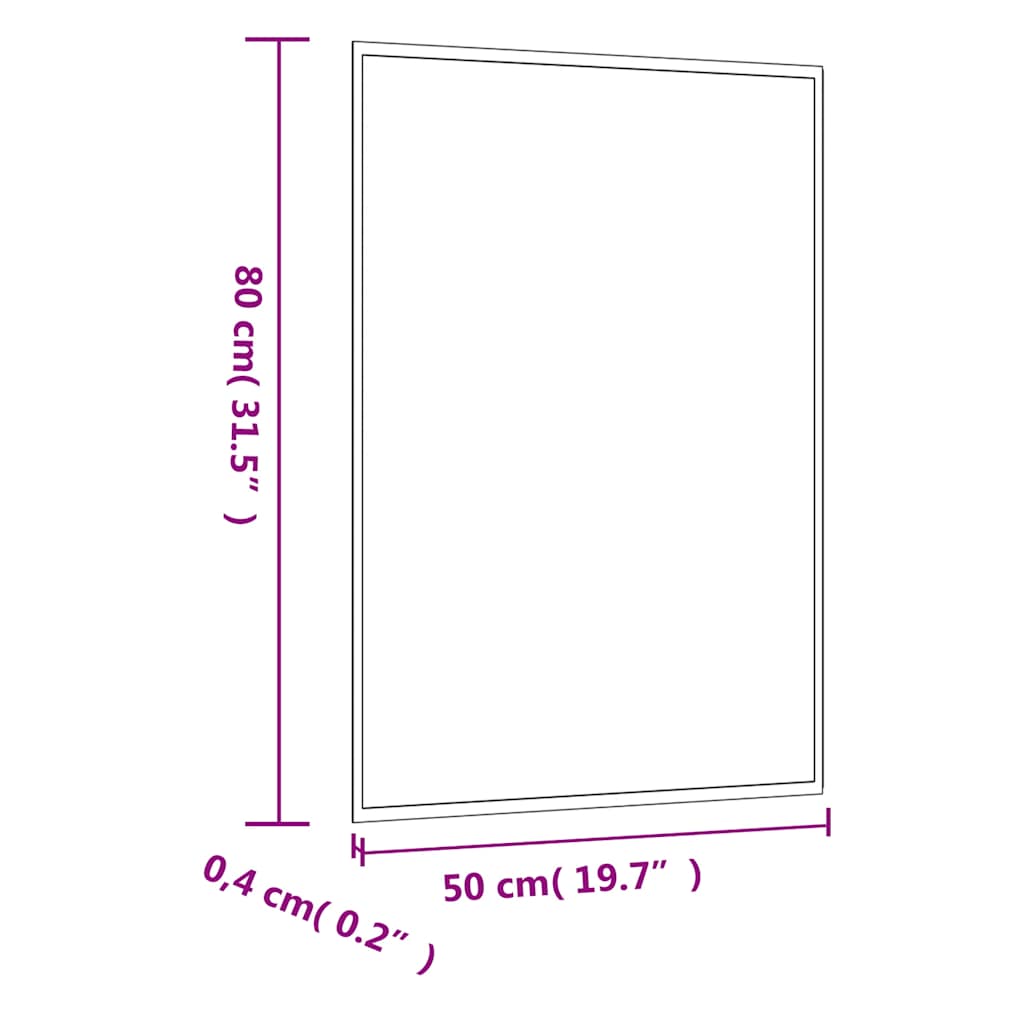 Wall Mirror 50x80 cm Glass Rectangle