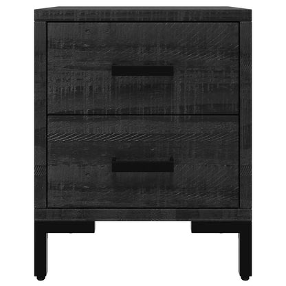 Bedside Cabinets 2 pcs Black 36x30x45 cm Solid Wood Pine