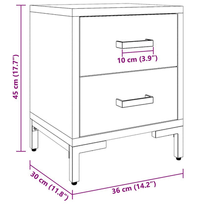 Bedside Cabinets 2 pcs Black 36x30x45 cm Solid Wood Pine