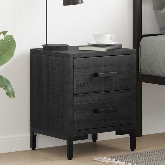 3120339 vidaXL Bedside Cabinets 2 pcs Black 36x30x45 cm Solid Wood Pine