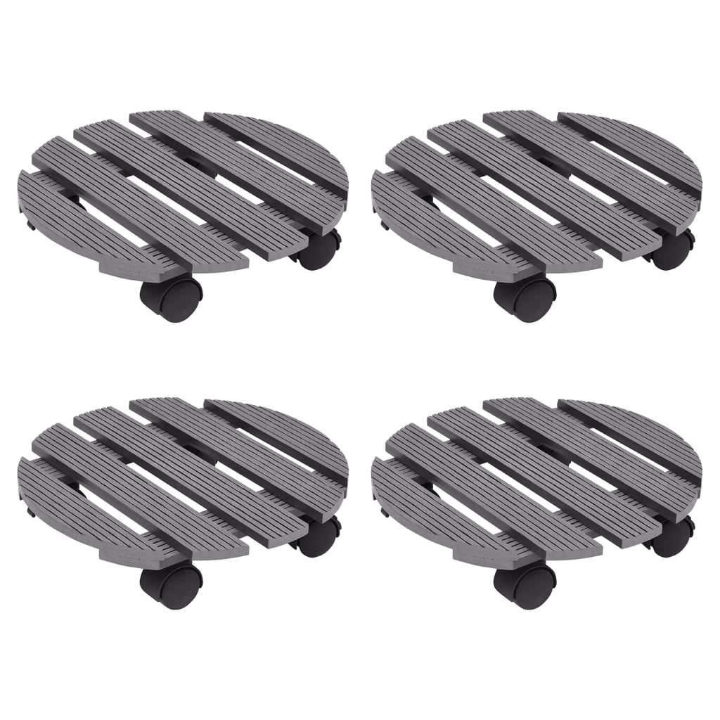 Plant Trolleys 4 pcs Grey Ø30x7,5 cm WPC