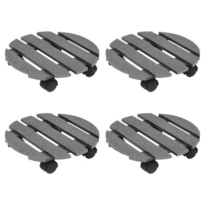 Plant Trolleys 4 pcs Grey Ø30x7,5 cm WPC