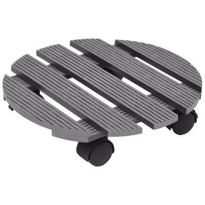 Plant Trolleys 4 pcs Grey Ø30x7,5 cm WPC